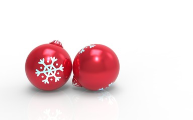 Two red Christmas decoration bauble