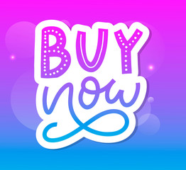 Slogan Buy now letter for web background design. Text background. Discount, sale, purchase. Typography vector illustration. Vector type illustration. Shadow business. Vector button. Sticker design.