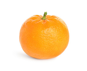 Fresh ripe juicy tangerine isolated on white