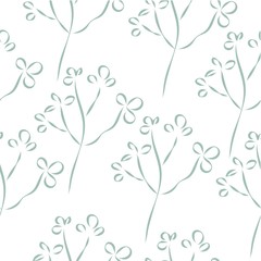 Seamless Winter Pattern with Hand Drawn Snowflakes. Scandinavian Style.