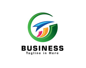 colorful business Circle Chart logo design inspiration
