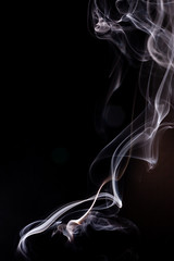 Smoke motion on black background.