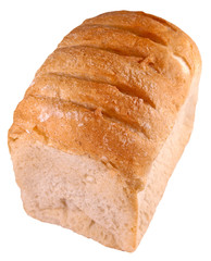 Potato wheat bread isolated on a white background. Close up image