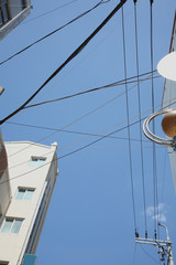 The cables in the city center