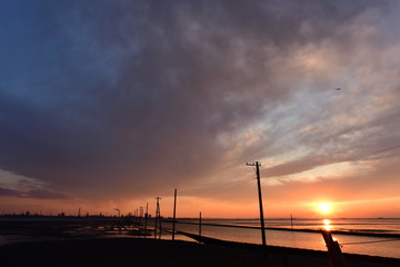 Fototapeta na wymiar 江川海岸　太陽