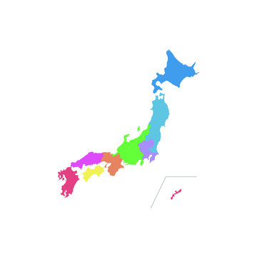 Japan , map, division, region