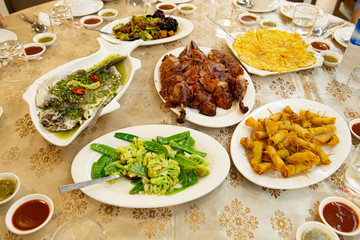 Dining set at the restaurant . Lunch at a hotel.