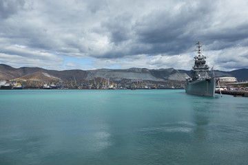 Fototapeta premium Warship Museum in the port of Novorossiysk