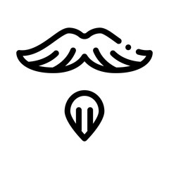 Goatee Beard Mustache Icon Vector. Outline Goatee Beard Mustache Sign. Isolated Contour Symbol Illustration