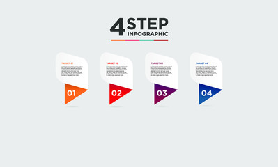 4 step infographic element. Business concept with 4 options and number, steps or processes. data visualization. Vector illustration.