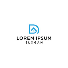 letter d with home logo creative premium