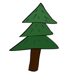 drawing a children's tree in a cartoon style for design work