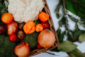 fresh vegetables in the basket