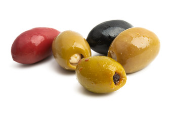 stuffed olives isolated