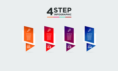 4 step infographic element. Business concept with 4 options and number, steps or processes. data visualization. Vector illustration.