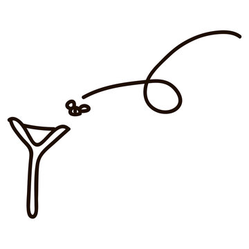 recommend clip art: Wooden catapult slingshot. Isolated on blue background