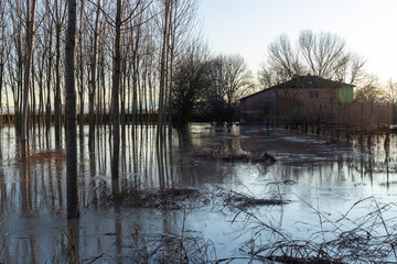 flood overflowing rivers hydrological failure modena italy