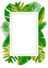 abstract background with place for your text with tropical leaves