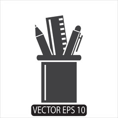 pencil stand icon design vector template