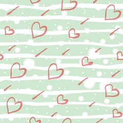 Seamless Pattern with Cute Stripes, funny shape. Repeating background for prints. Scandinavian Style.