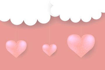 EPS 10 vector. Happy Valentines day concept. Good copy space background with hearts.