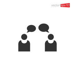 Talking People Icon Design Illustration