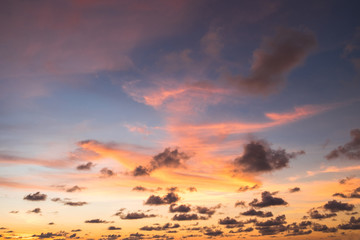 dramatic evening sky and sunset bright background