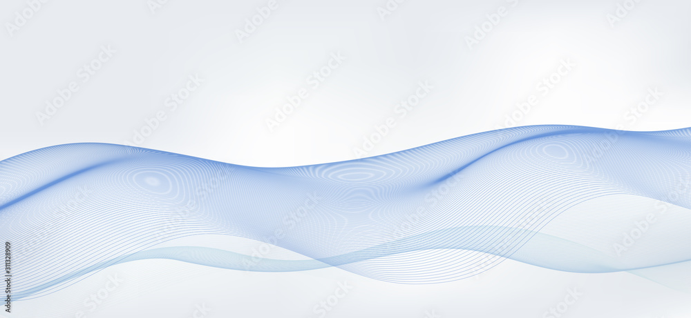 Aufkleber Thin blue lines on a light gray background. Abstract pattern