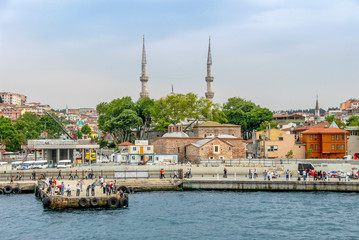 Fototapeta na wymiar Istanbul, Turkey, 17 May 2013: New Valide Mosque, Uskudar.