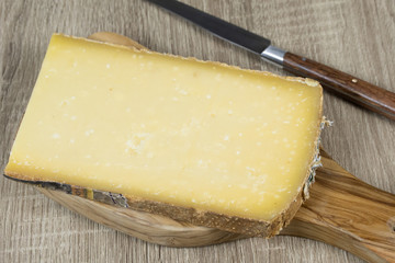 cantal slice on a white background