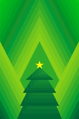 Merry Christmas Greeting Card Design in Unique Geometric Shape