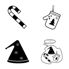 Vector illustration of a set of Christmas