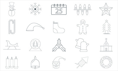 Christmas icon set. premium quality isolated vector images.