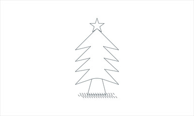 Christmas tree icon xmas symbol outline design vector image