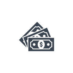 Money related vector glyph icon.
