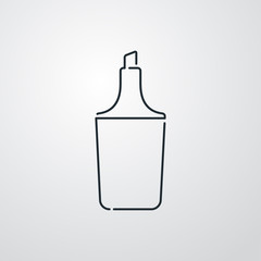 Icono plano lineal rotulador marcador en fondo gris
