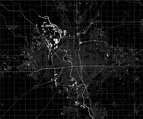 map of the city of Wichita, Kansas, USA