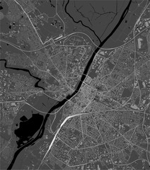 map of the city of Angers, Maine-et-Loire, Pays de la Loire, France