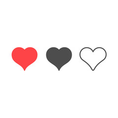 Heart icon in different styles