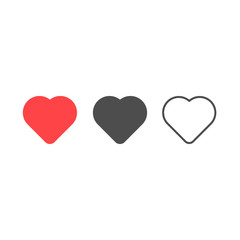 Heart icon in different styles