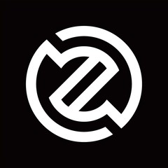 Z logo with circle line design template