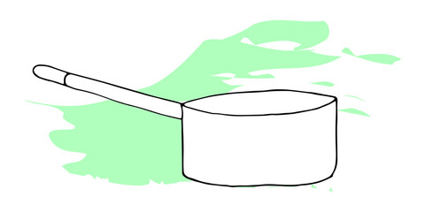 kitchen ladle doodle. Vector hand-drawn illustration isolated on a beautiful background.