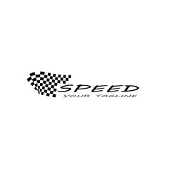 Race fkag icon, simple design race flag logo template