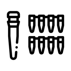 Flask Paternity Analysis Icon Vector. Outline Flask Paternity Analysis Sign. Isolated Contour Symbol Illustration