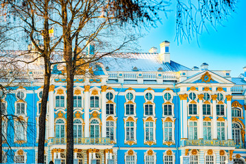 Ekaterininsky Palace, Tsarskoye Selo (Pushkin) suburb of Saint Petersburg. Russia.