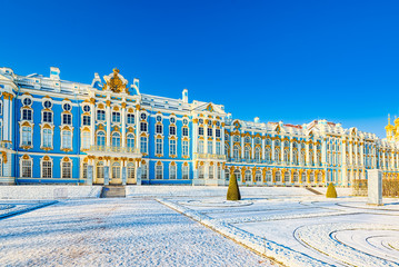Ekaterininsky Palace, Tsarskoye Selo (Pushkin) suburb of Saint Petersburg. Russia.