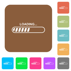 Loading rounded square flat icons