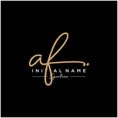 Letter AF Signature Logo Template Vector
