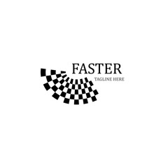 Race fkag icon, simple design race flag logo template