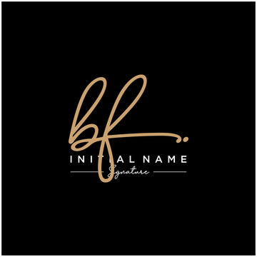 Letter BF Signature Logo Template Vector